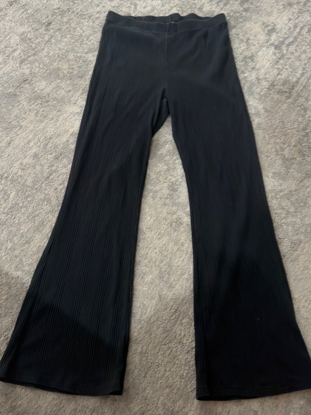 aerie Black Ribbed Flare Leggings